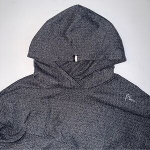 Rhoback Mens 2XL Hesi Performance Hoodie Herringbone Gray Golf Athletic Pullover